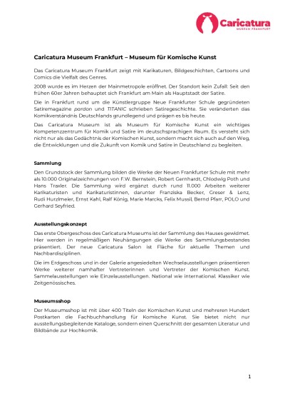 Portrait: Caricatura Museum Frankfurt - Museum für Komische Kunst